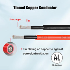 10 AWG Solar Extension Cable 200FT Black + 200FT Red, 10 Gauge Solar Panel Wire