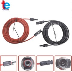 1Pair Black + Red 30ft 12AWG Solar Panel Extension Cable Wire Connector