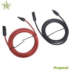 10AWG 15Feet Black + Red Solar Panel Extension Cable Wire Connector NEW