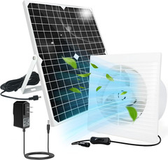 Solar Powered Fan, 9.1″ Solar Exhaust Fan Kit, 25W Waterproof Chicken Coop Fans