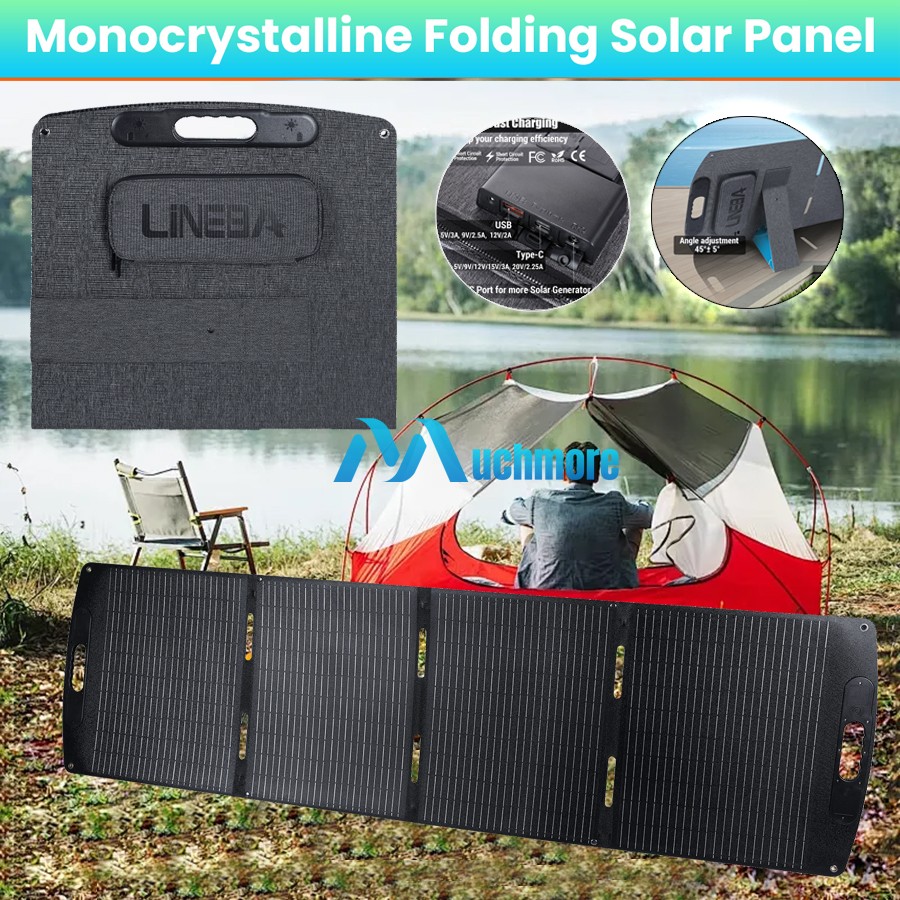 200W Foldable ETFE Solar Panel Battery Charger RVBoat Camper Backup Power Outage