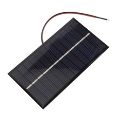 2pcs Solar Panel with Cable 1W 6V Polycrystalline Silicon Solar Charging Panel
