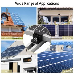 10pcs Adjustable Solar Panel Mounting Brackets Kit, Aluminum End Clamps & Screws