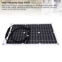 30W 18V Flexible Solar Panel High Efficiency Portable Bendable Monocrystall CEFU