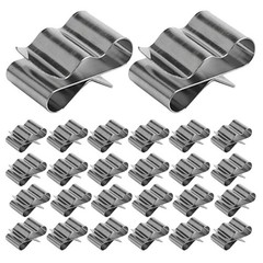 30Pcs Reusable Stainless Steel Wire Clamps for Solar Panel Cables Silver Color