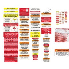 57-Piece Photovoltaic Solar Label Kit – NEC Compliant & Weatherproof Safety Set
