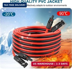10 AWG Solar Extension Cable 30FT, Flexible Solar Panel Wire with Male to Female