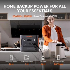 Portable Power Station, 2042Wh LiFePO4 Home Backup Battery