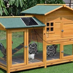 1X(Solar Panel Powered Fan Fit For Pet Poultry House Greenhouse RV Roof3778