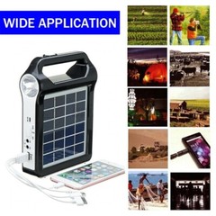 Portable Rechargeable Solar Panel Power Generator System USB Charger With Lamp