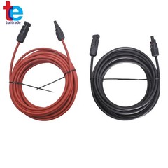 30 Ft Black + Red Wire Connector 10AWG Solar Panel Extension Cable