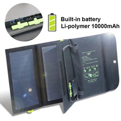 ALLPOWERS 21W Solar Charger with 10000mAh PowerBank and 3 Fast Charging USB-A/C