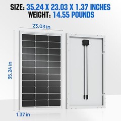 ECO-WORTHY 100 Watt Solar Panel 12 Volt Monocrystalline Solar Panel waterproof
