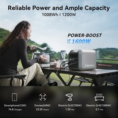Dabbsson 1008Wh 1200W Portable Power Station Solar Generator for Camping Home US