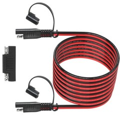 SAE 14AWG 12FT Extension Cable with Polarity Adapter for Solar Panel RV Battery