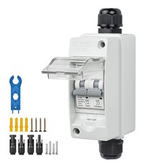 Solar Panel Disconnect Switch 40Amps 550V DC Miniature Circuit Breaker Box fo…