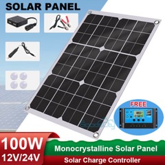 100W Watt 12V Monocrystalline Solar Panel 12BB Cell For Home RV