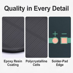 4V 0.52W 130mA Mini Polycrystalline Solar Panel 2.9″/73mm Dia