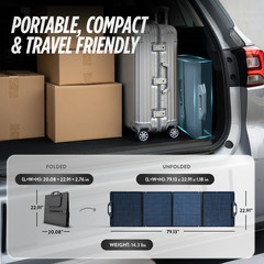 Solar Portable Generator, EP1800W 1536Wh Battery Bank, LiFePO4, UPS App-Control