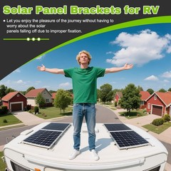 2 Sets (4 Pack) 45inch Adjustable Solar Panel Tilt Mount Brackets with Foldable