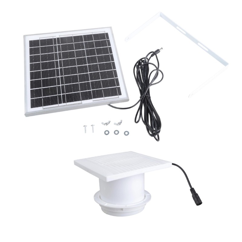 Energy Efficient Solar 8W 4 Inch Fan Outdoor Greenhouse Solution