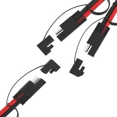 14AWG SAE Y Splitter Cable, 1-to-2 SAE Connector Cable with Waterproof Caps