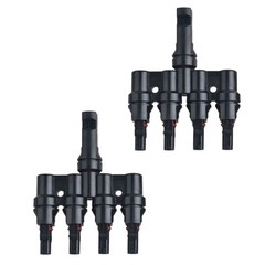 1Pair Solar Panels Cable 4-in-1 T Branch Connector Fuse Holder Splitter Coupler