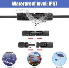20Pairs Solar Cable Connectors 4mm-6mm 30Amp Waterproof Solar Panel Wire Joiners