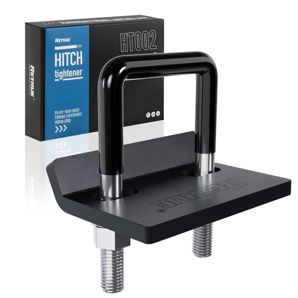 Anti Rattle Hitch Tightener 1.25″-2″ Black Rubber Coated Steel Stabilizer – 1 Pc