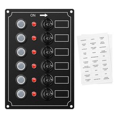 Panel marino Haoguo de 6 interrupt. con disyuntor IP67, apto para barcos y yates