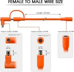 Solar Panel Extension Cable Compatible with Jackery 30FT, Orange