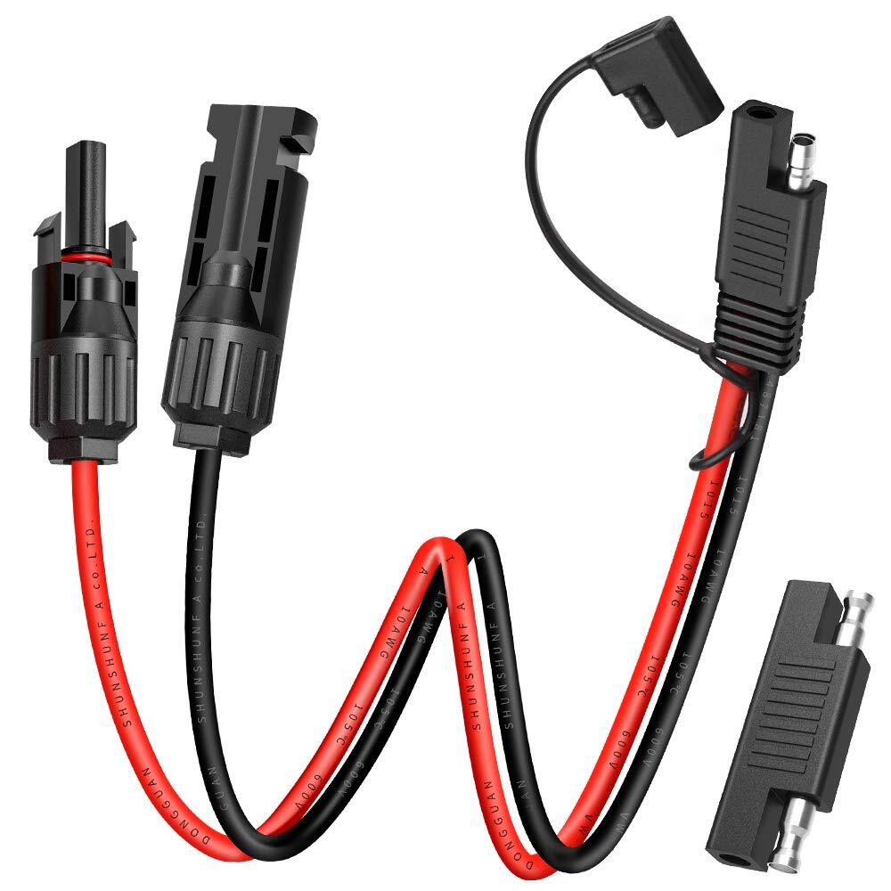 Solar Panel Connector Cable 10AWG SAE Connector to Male & Female Solar Connec…