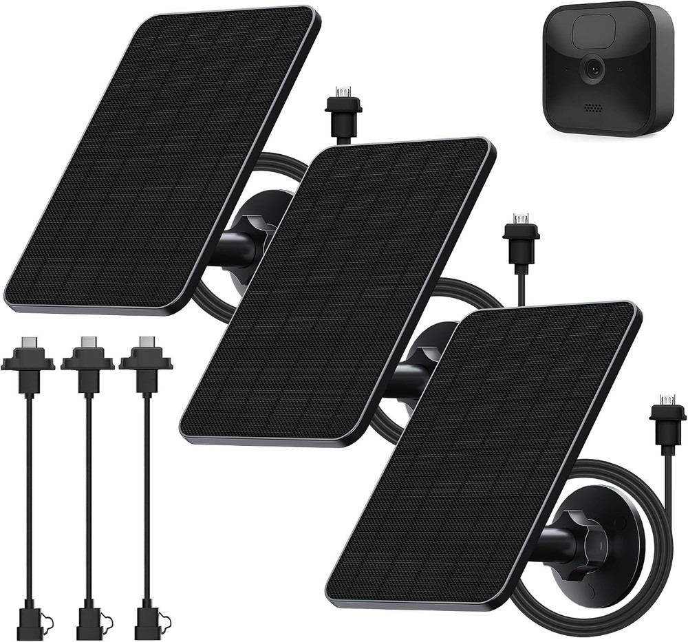 3 Pack Solar Panel for Blink Outdoor 2K+/4(4th Gen)/XT/XT2 & Outdoor(3rd Gen)