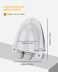 White Solar Double Cable Entry Gland Box, RV Roof Waterproof ABS Solar Entry Hou