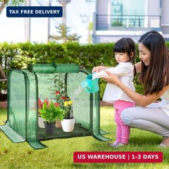 Portable Mini Greenhouse Small Green House with Waterproof Pad 23x13x