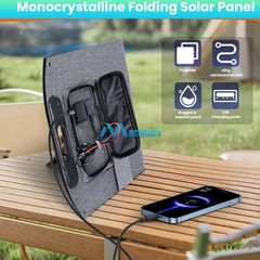 200W Foldable ETFE Solar Panel Battery Charger RVBoat Camper Backup Power Outage