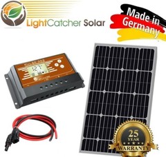 100 Watt Mono Solar Panel Kit with Charge Controller & Wire Kit Monocrystalline