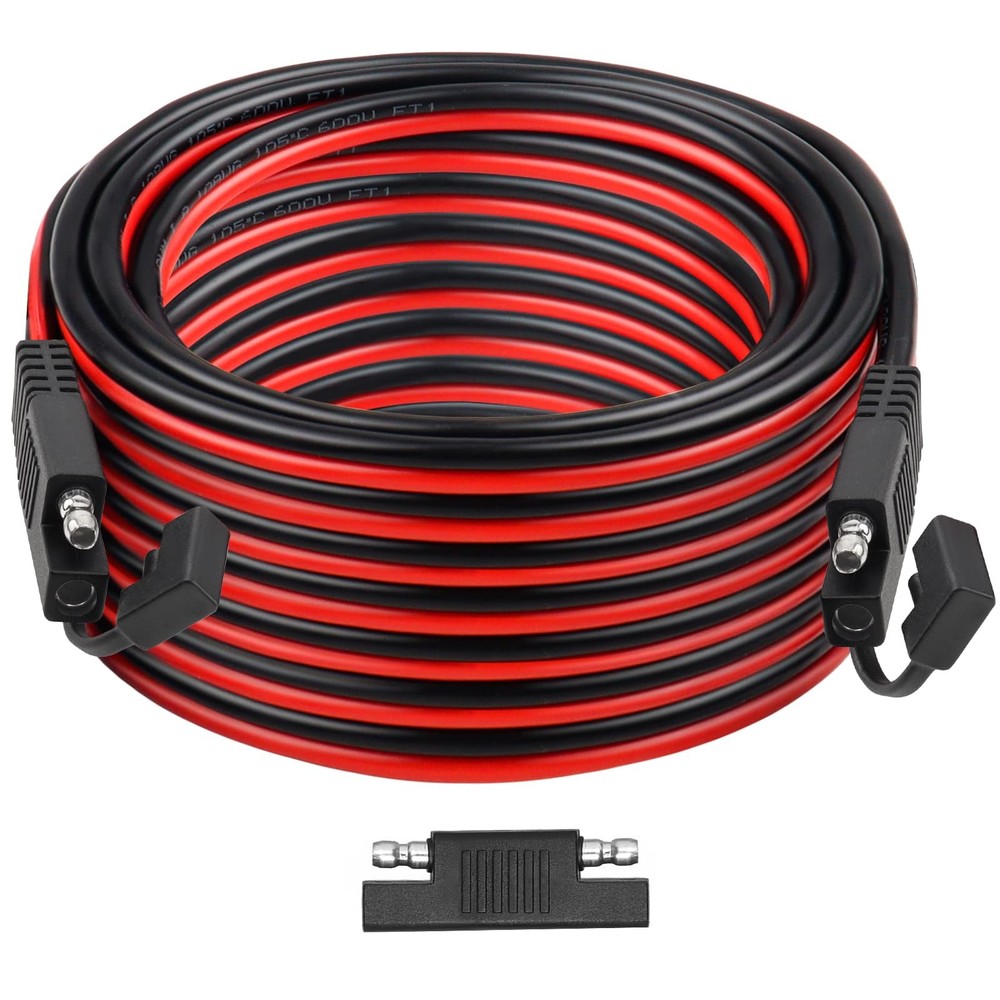 SAE Extension Cable 50FT Heavy Duty 10AWG Tinned Copper Wire Battery Connectors