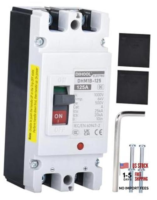 125 Amp DC Circuit Breaker, Battery Disconnect Switch for Power Station 125a