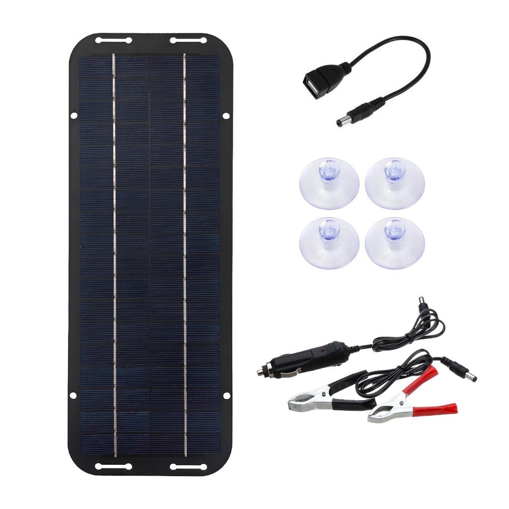 30W Solar Panel 12V Trickle Charger Battery Charger Kit Maintainer Boat Car RV