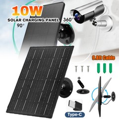10W 5V Solar Panel for Outdoor Camera Security Cam Type C Port Battery Charger