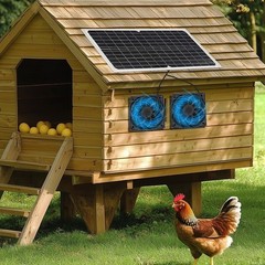 Solar Powered Fan 30W Waterproof Solar Panel Dual Exhaust Fan for Chicken Coop