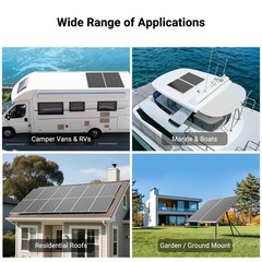 HQST 200W Solar Panel, N-Type, 16BB, up to 25.4% Efficiency, IP65 | Compact