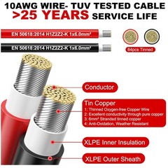 High-Performance 2x100ft Solar Wire for RV/Marine