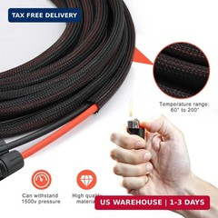Twin Wire 50FT Solar Extension Cable – 10AWG (6mm) Black & Red with IP67 Solar P