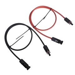 1 Pair 10 AWG 3 Feet Black + Red Solar Panel Extension Cable Wire Connector