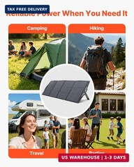 VEVOR 200W Foldable Solar Panel, 24% High-Efficiency Portable Monocrystalline So