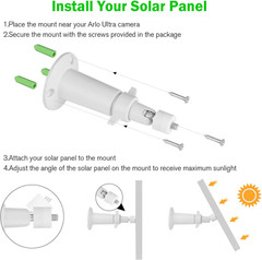 3 Pack Solar Panel Charger Compatible with Arlo Pro 5S 2K/Pro 4/Pro3/Ultra 2/Ult