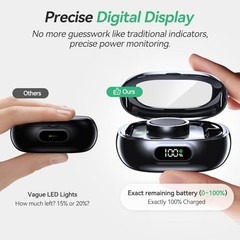 Portable Charging Case Compatible with Oura Ring Gen 4 & Gen 3, 2000mAh Black
