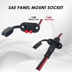 2 PCS SAE Sidewall Port, Weatherproof SAE Socket Solar Sidewall Connector, SAE